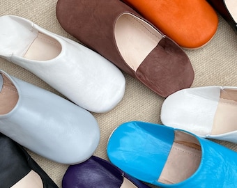 Mens Moroccan Babouche Slippers, Handmade from Soft Organic Leather, Mens House Slippers, Mules Made in Marrakesh, Gift for Father