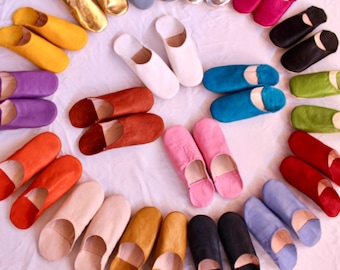 Babouche marocchine in pelle fatte a mano: morbide pantofole da