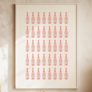 Rosé All Day Printable Bar Cart Art | Downloadable Wall Art | Pink Wine Wall Art | Rosé Wine Poster | Chic Rosé Aesthetic Poster | Wine Art