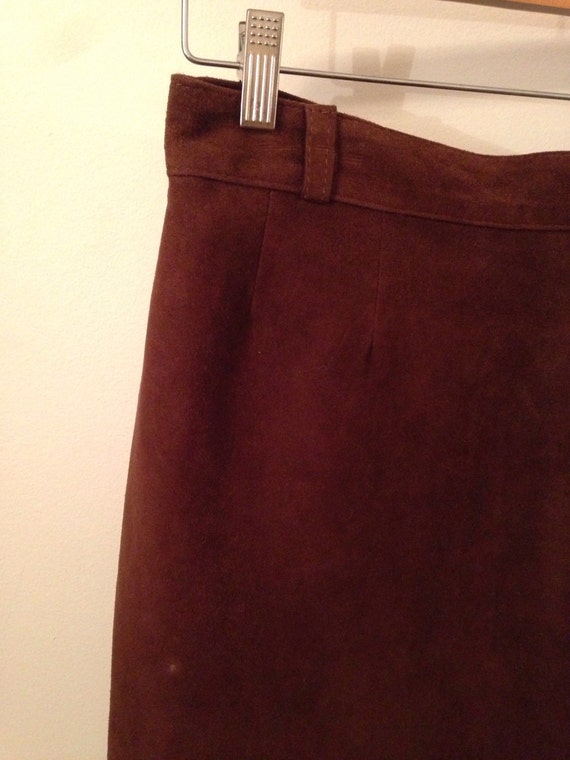 Vintage Suede Leather Pencil Skirt - image 5