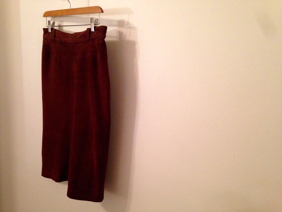 Vintage Suede Leather Pencil Skirt - image 1