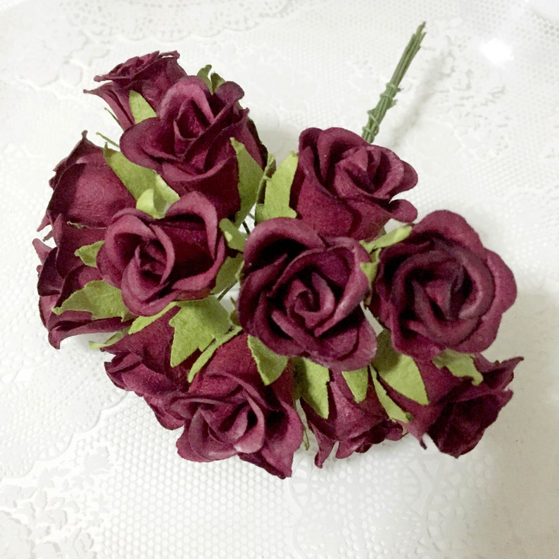 A Bunch of Burgundy Mulberry Roses image 1