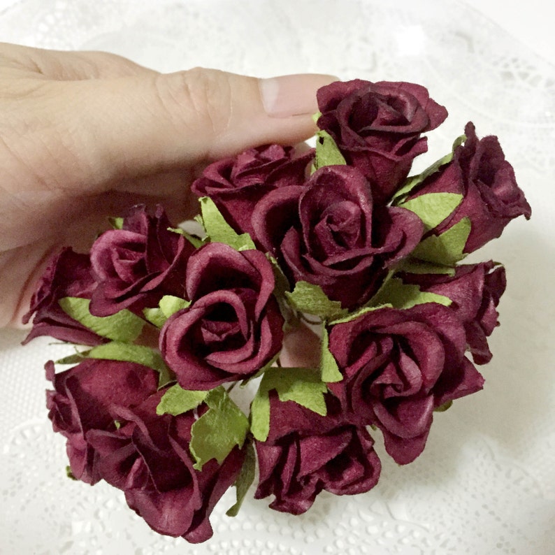 A Bunch of Burgundy Mulberry Roses image 2