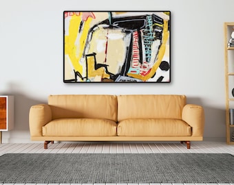 Stampa artistica astratta audace, decorazione murale moderna (download digitale)