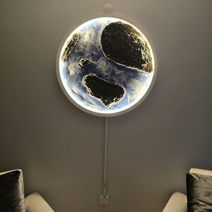 3D World Globe View LED-Schild beleuchtete Welt Wandkunst Beleuchtete Weltkarte Handmade Wanddekor Home Office Wand Dekor Wand Led Schild 3D Welt