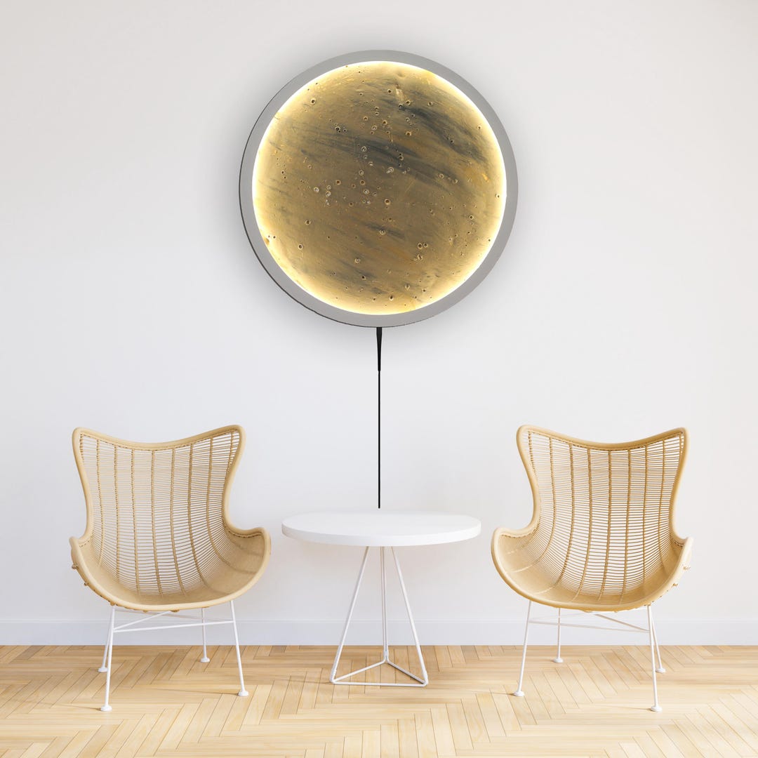 3D Illuminated Mars Planet Wall Decor LED Sign Wall Art Lighted Planet ...