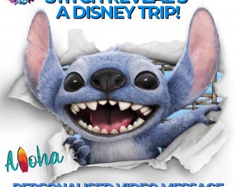 Stitch - Vídeo sorpresa personalizado, revelación de viaje sorpresa para tu viaje mágico