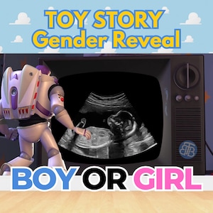 Gender Reveal Toy Story - Personalised Boy/Girl Gender Reveal Movie Announcement, Gender Reveal Idea