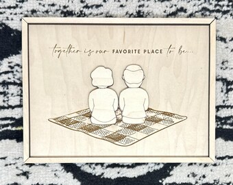 Custom Family Portrait CRAFTERNOON KIT Wall Art Picnic Blanket Background Personalized Gifts for Couples