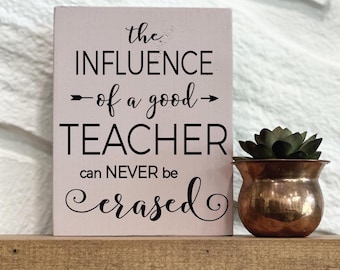 Teacher Appreciation Gift: Engraved Desk Sign, Inspirational Quote