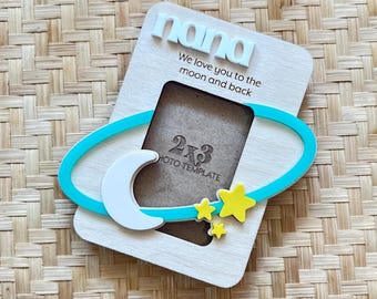 Custom Moon & Star Photo Magnet: I Love You Mom Gift
