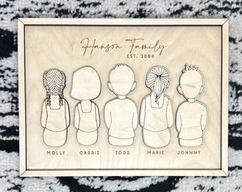 Custom Family Portrait Wall Art Plain Background Personalized Housewarming Gifts for Christmas