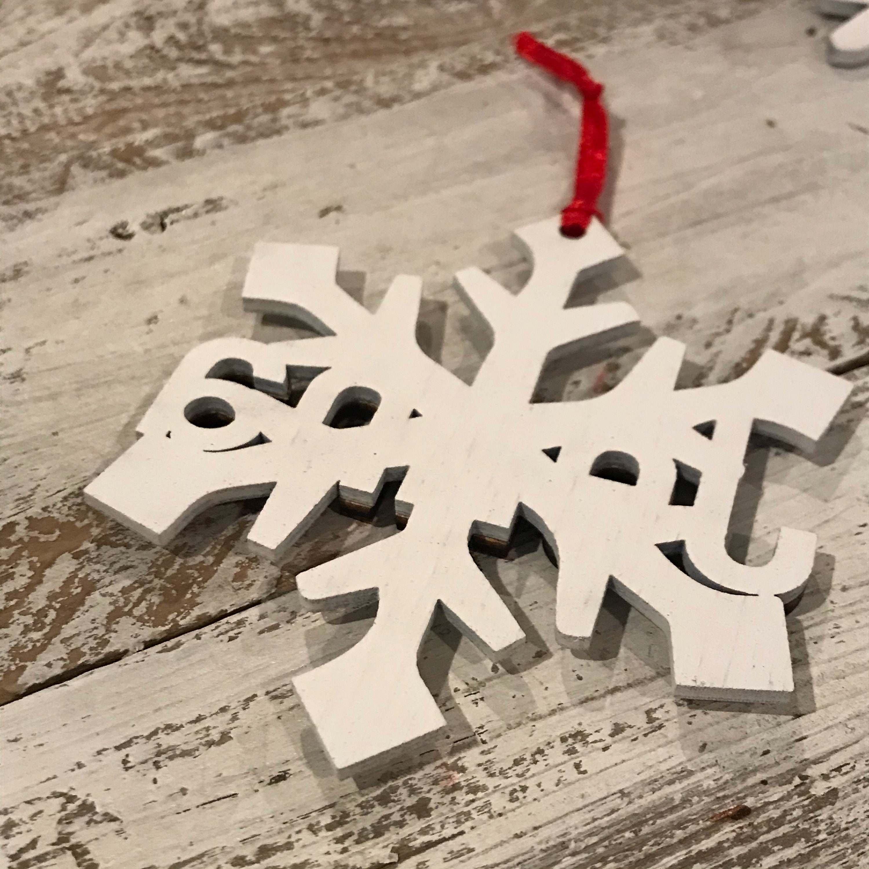 Snowflake Name Ornament Custom Name Ornament Snowflake | Etsy