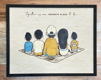Custom Family Portrait Sign: Personalized Wood Wall Art