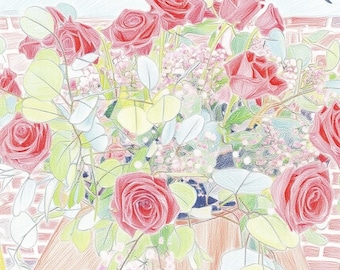 Ramo de flores para el Día de la Madre, impresión de 5x7 pulgadas