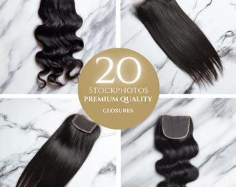 Hair Closure Stock Photos, Black Raw Hair Bundles (Digital Content)