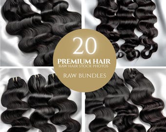 Raw Hair Extension Stock Photos: Black Bundles, Digital Marketing