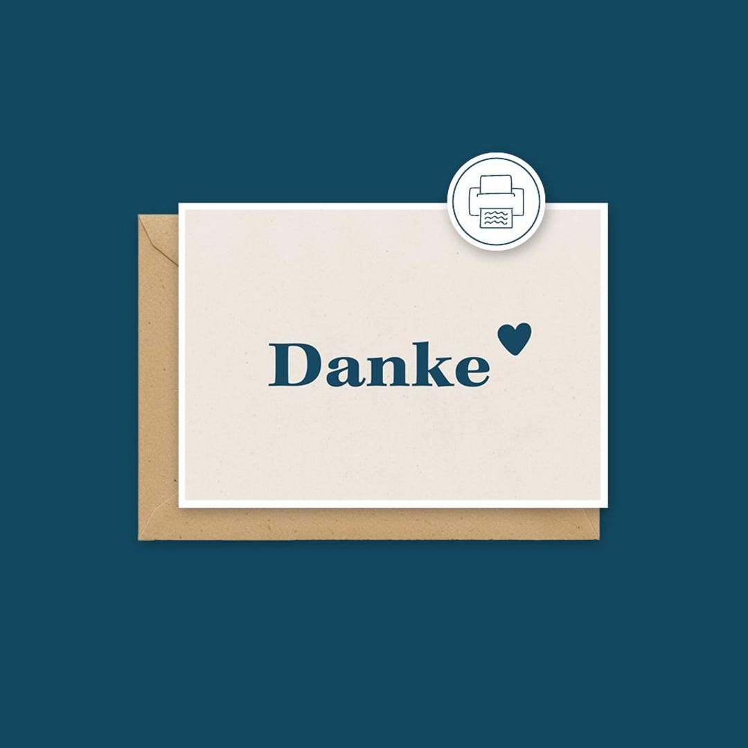 Printable Karte - Danke | Digitale Wertschätzungskarte Zum Ausdrucken