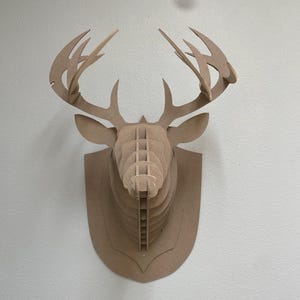 Wooden Deer Head Wall Decor