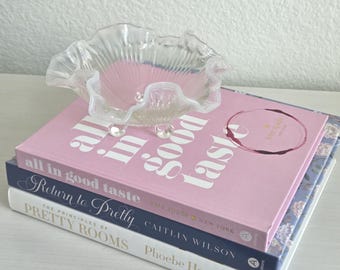Vintage Fenton Opalescent Ruffled 3 Footed Bowl