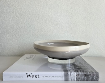 Cream and Beige Ceramic Bowl