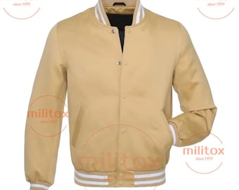 Vintage Yellow Satin Bomber Jacket – Varsity Letterman Style