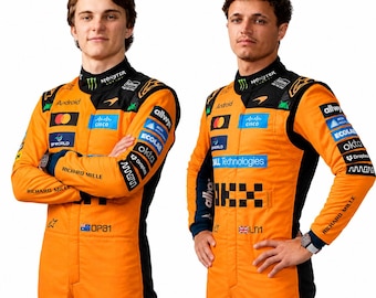F1 Mclaren Racing Suit: Cordura Shell, Cotton Lining, Lando norris,Oscar Piastri