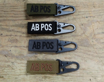 Tactical Blood Type Keychain
