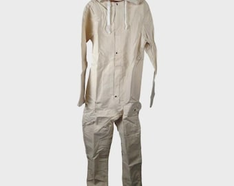White Cotton Hooded Coveralls