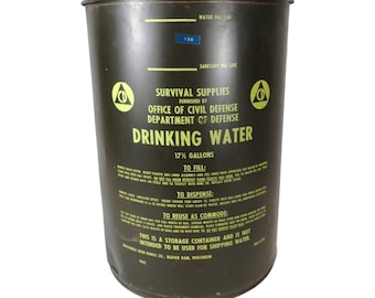 Cold War Era Office of Civil Defense 17-1/2 Gallon Drinking Water Storage Container