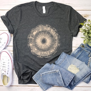 Camiseta con carta astral - Camiseta con horóscopo - Ropa astrológica para amantes de la astrología y fanáticos de los signos del zodíaco - Regalo para ella