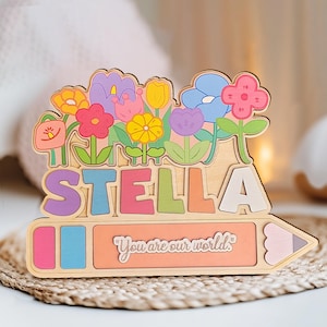 Personalized Name Puzzle for Toddler Wooden Toy, Educational Montessori Baby Toy with Pegs, Perfect New Baby, 1st Birthday & Christmas Gift