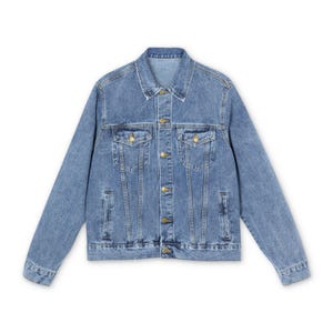 Denim Jacket, Funny Water Bottle Quote Apparel, Men's Outerwear, Gift for Him, Jacket with Humorous Saying, Personalized Denim Coat image 3
