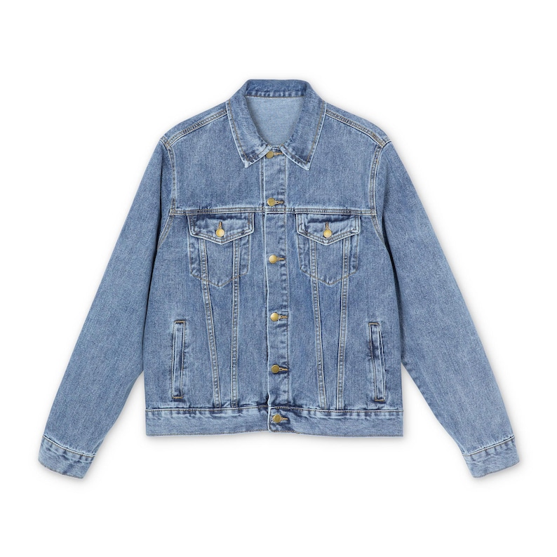 Denim Jacket, Funny Water Bottle Quote Apparel, Men's Outerwear, Gift for Him, Jacket with Humorous Saying, Personalized Denim Coat image 3