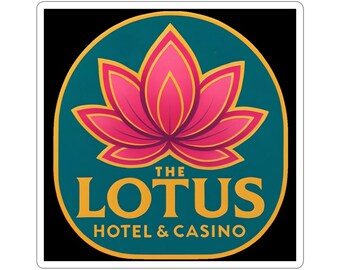 Lotus Hotel & Casino Kiss-Cut Stickers, Laptop Decal, Vinyl Sticker, Water Bottle Label, Percy Jackson Accessory
