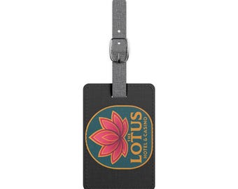 Luggage Tag, The Lotus Hotel & Casino, Percy Jackson travel Bag Tag, Suitcase Identifier, Custom Personalized Tag, Gift for Traveler