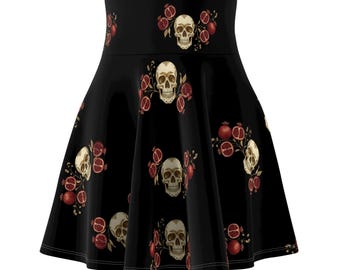 Skaterrok dames, ontwerp van Persephone en Hades, Griekse mythologie mode, Hades Cabin, cirkelrok met hoge taille, Camp Half-Blood