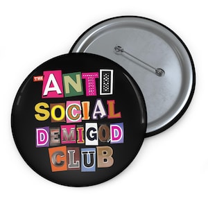 Aangepaste antisociale pinknoppen halfgod club - leuke accessoires voor introverte mensen, statement-badges, cadeaus voor vrienden halfgod