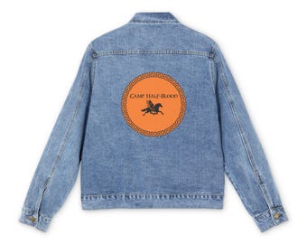 Camp Half-Blood Jacket, Percy Jackson Denim Outerwear, Mythology Fan Gift, Demigod Coat, Cabin Apparel, Greek Gods Clothing
