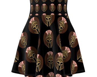 Skater Skirt, Ares Cabin Print, Demigod Fashion, Greek Mythology Clothing, Percy Jackson themed Skater Skirt, Camp Half-Blood Fashion