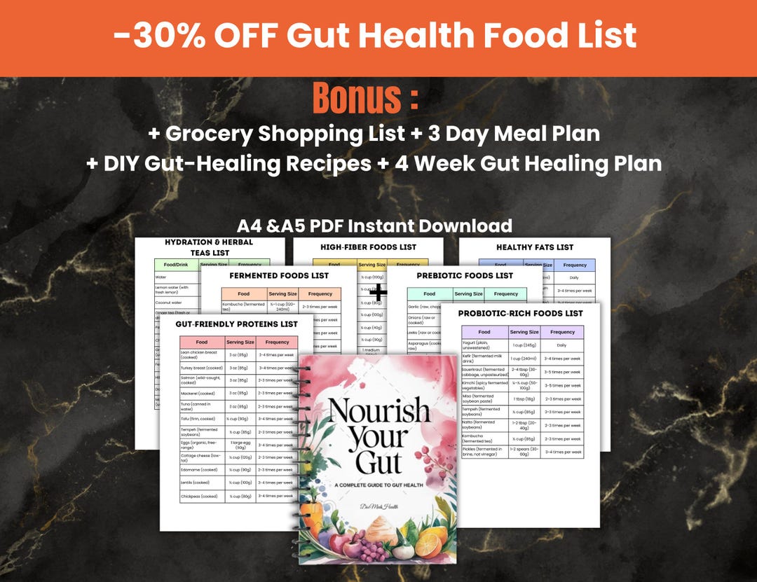 Gut Health Food List Guide | 4 Week Gut Protocol Food List | Meal Plans