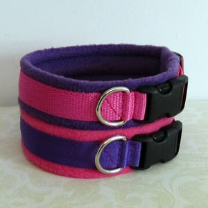 WIDE Width Fleece Padded Dog Collar Large dogs / sighthounds made to measure Quick Release image 3
