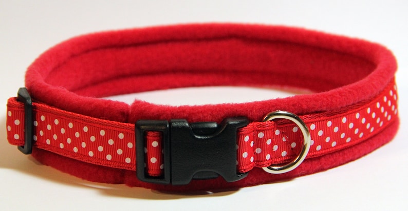 MEDIUM width Fleece Padded Funprints Dog Collars made to measure Quick Release image 5