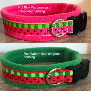 MEDIUM width Fleece Padded Funprints Dog Collars made to measure Quick Release image 3