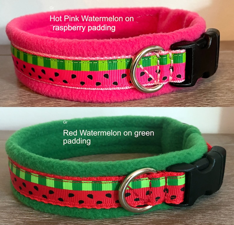 MEDIUM width Fleece Padded Funprints Dog Collars made to measure Quick Release image 3