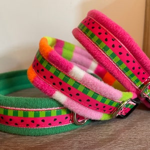 MEDIUM width Fleece Padded Funprints Dog Collars made to measure Quick Release image 7