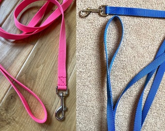 15ft Dog Leash - pink or blue, long lead 3/4" width