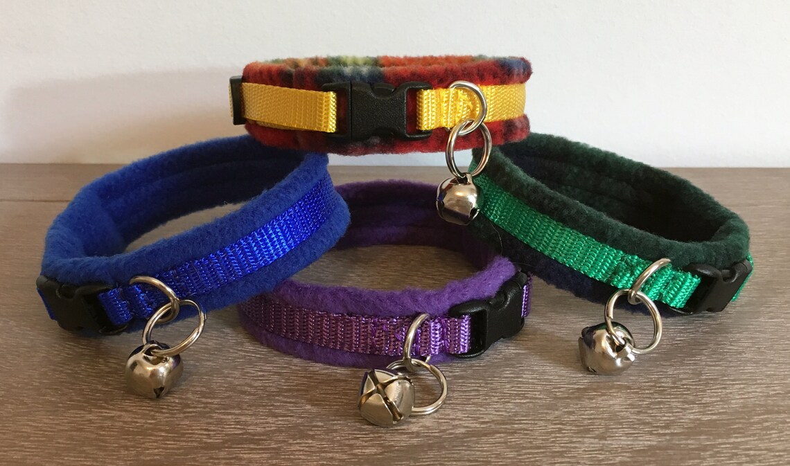 Fleece Padded Cat Collars all cats / Sphynx / Peterbald / Etsy