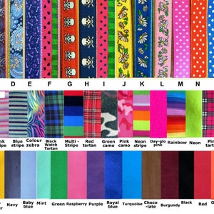 MEDIUM width Fleece Padded Funprints Dog Collars made to measure Quick Release image 2