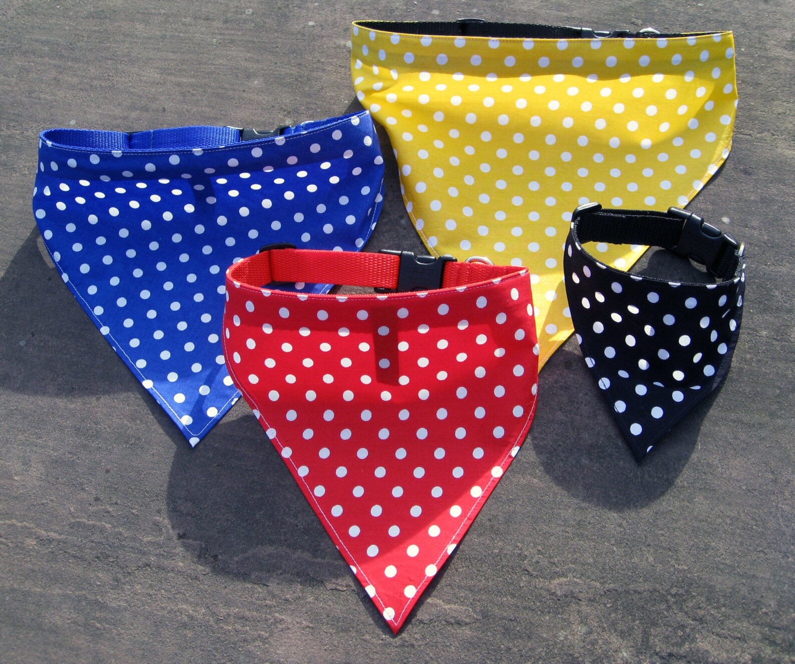 Bandana Dog Collar Many Polkadot Colour Choices All Sizes Etsy